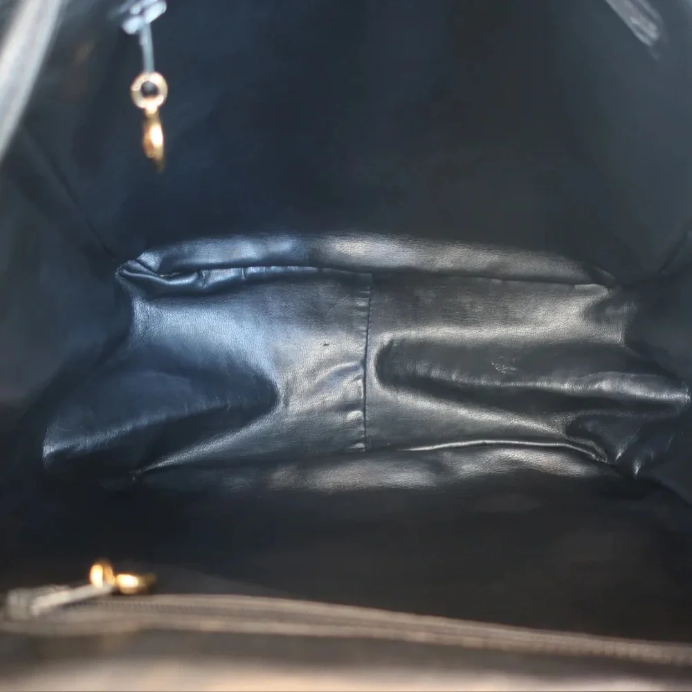 Authentic CHANEL black caviar leather backpack